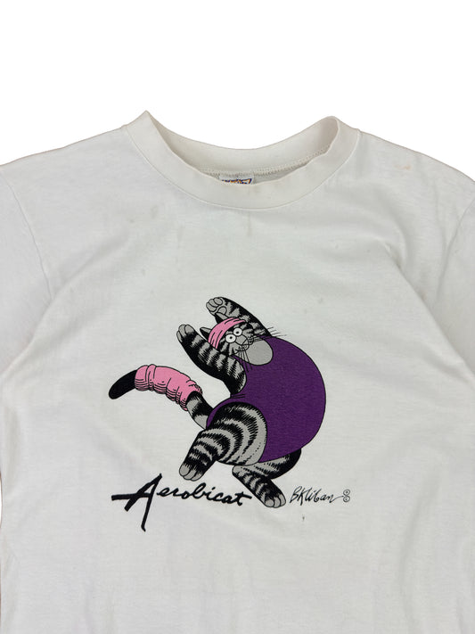 Crazy Shirts "Aerobicat" White Graphic Tee