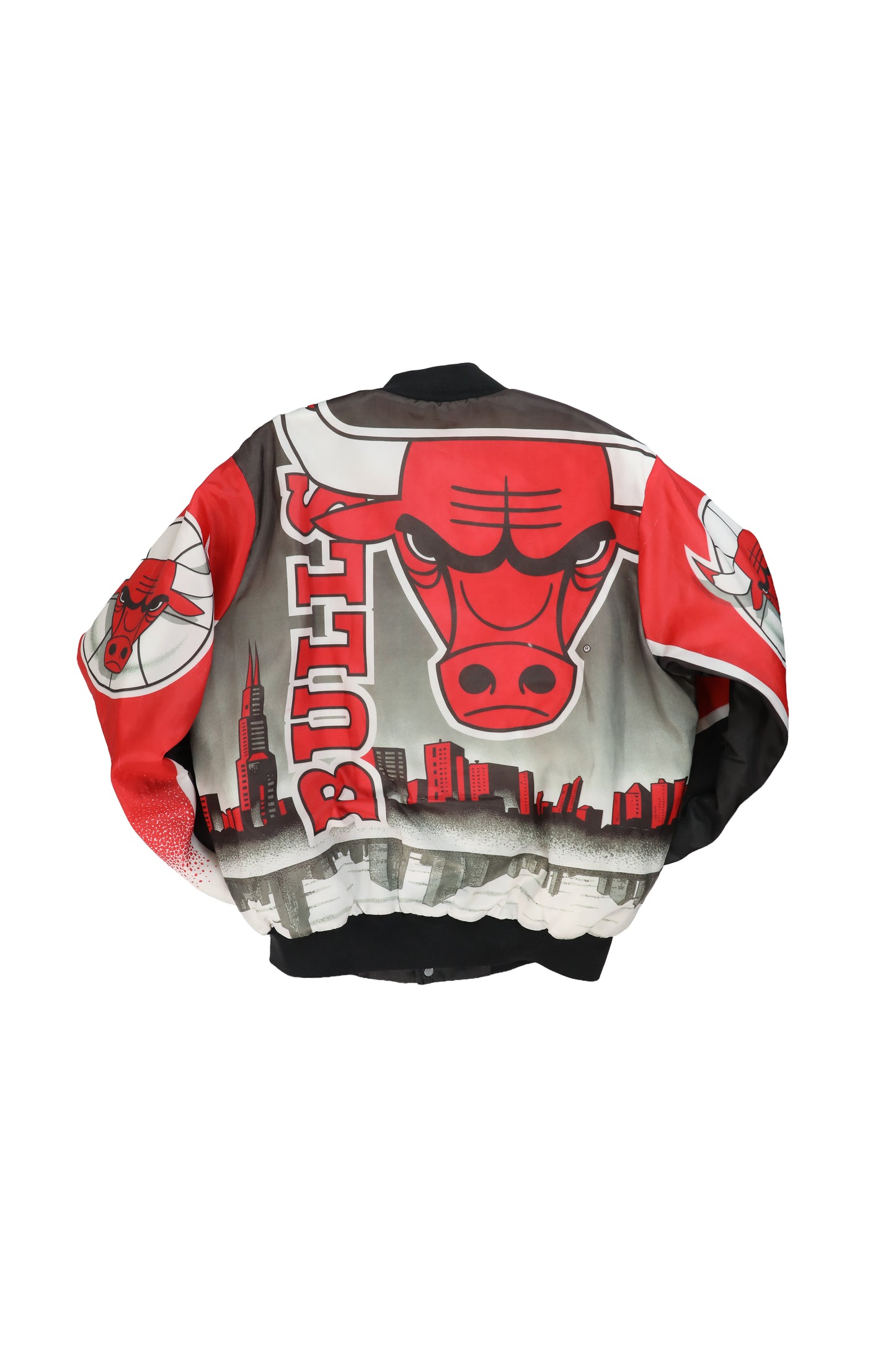 90's Chalk Line Chicago Bulls Satin Bomber Jacket
