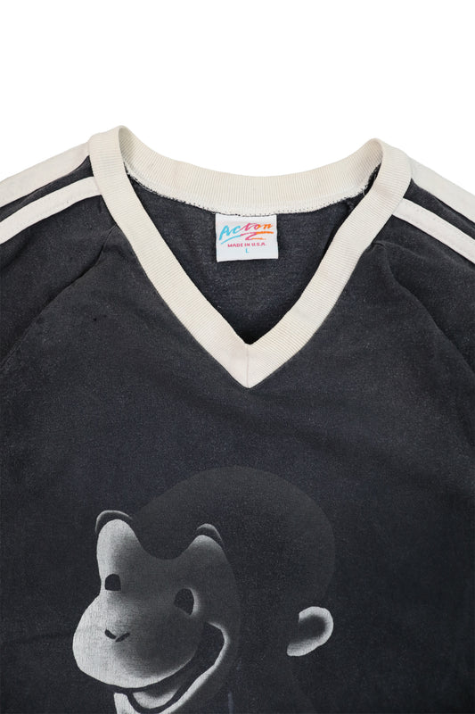 90's Curious George V-Neck Tee