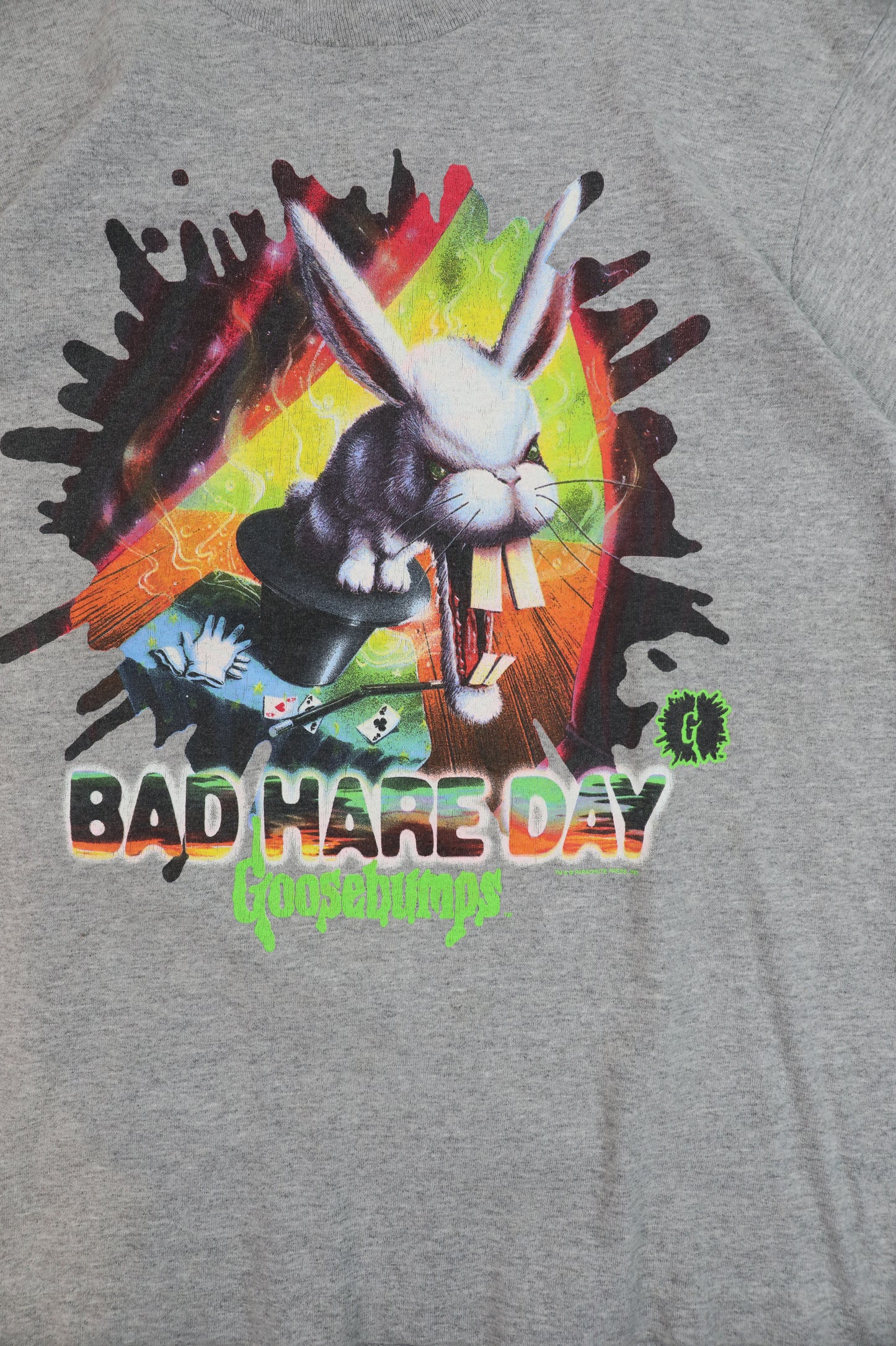 90's Goosebumps "BAD HARE DAY" Grey Graphic Tee