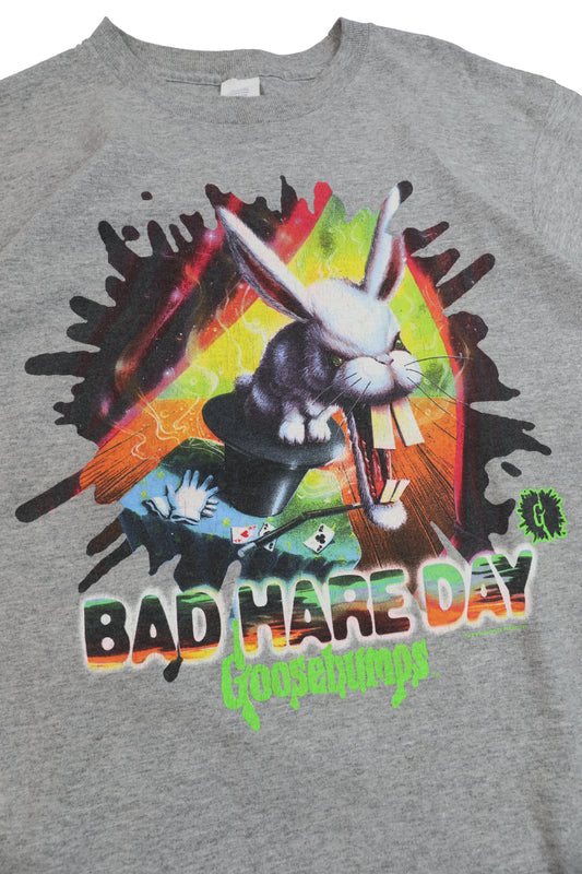 90's Goosebumps "BAD HARE DAY" Grey Graphic Tee