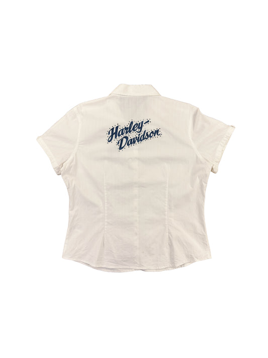 Harley Davidson Motorcycles White Short Sleeve Shirt