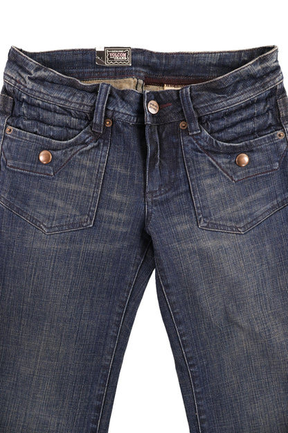 Volcom Brand Jeans Washed Flare Jeans Size 1