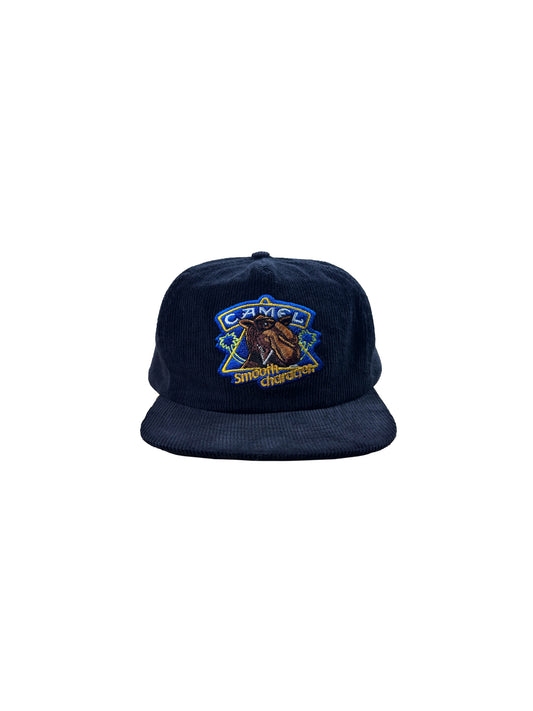Vintage Camel "Smooth Character" Black Corduroy Snapback Cap