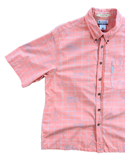 Columbia Orange Patterned Short Sleeve Shirt