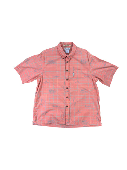 Columbia Orange Patterned Short Sleeve Shirt