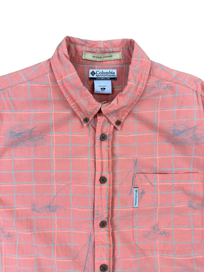 Columbia Orange Patterned Short Sleeve Shirt