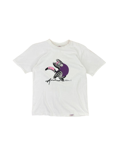 Crazy Shirts "Aerobicat" White Graphic Tee