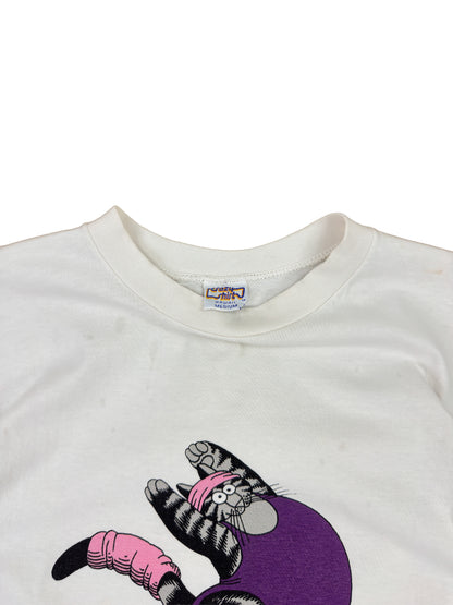Crazy Shirts "Aerobicat" White Graphic Tee
