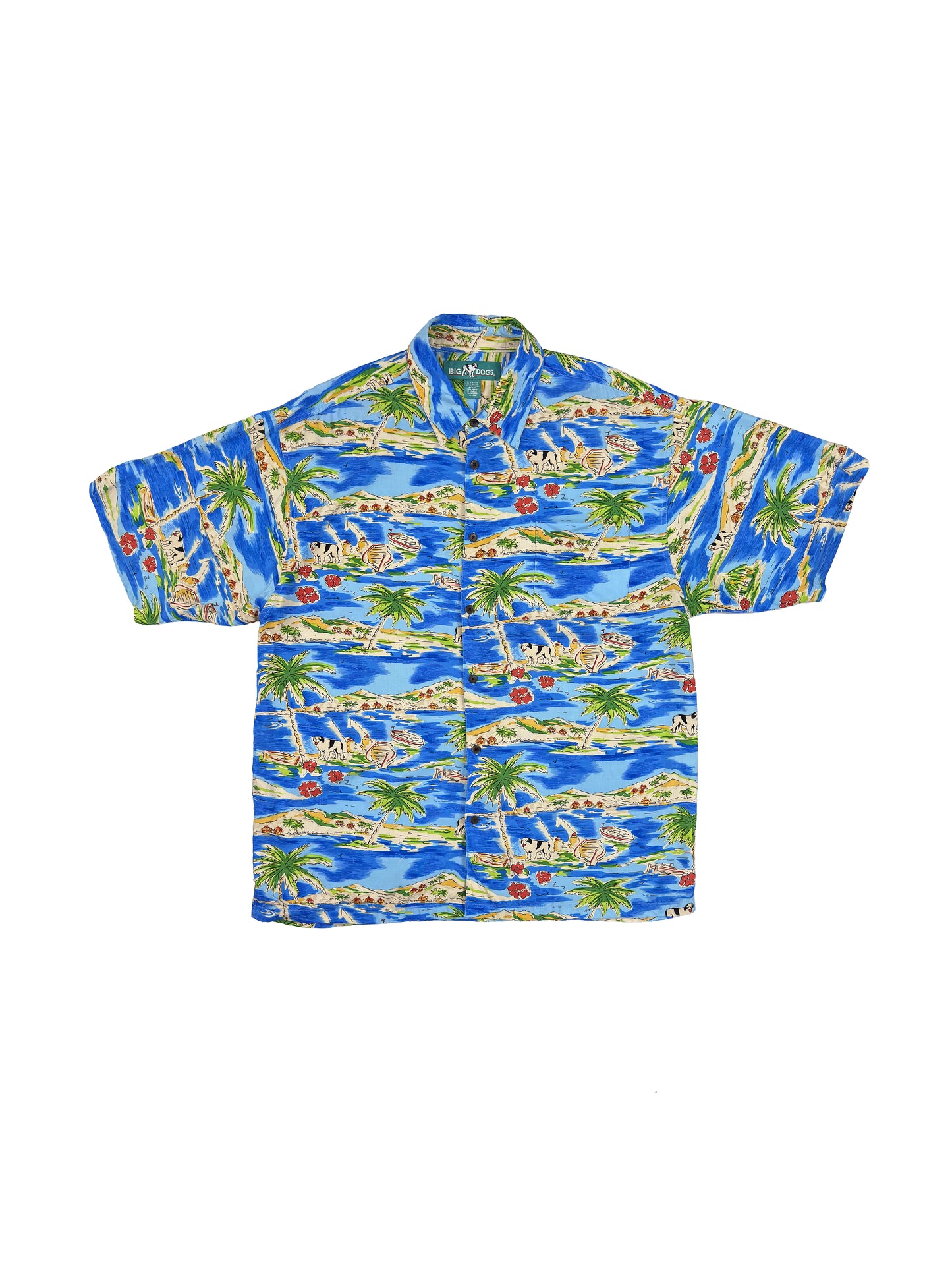 Big Dog Hawaiian Patterned Short Sleeve Shirt