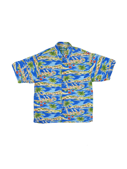 Big Dog Hawaiian Patterned Short Sleeve Shirt