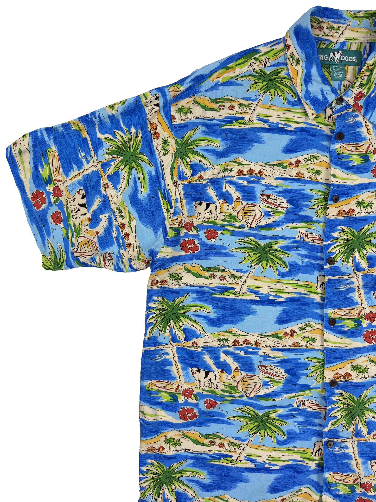 Big Dog Hawaiian Patterned Short Sleeve Shirt
