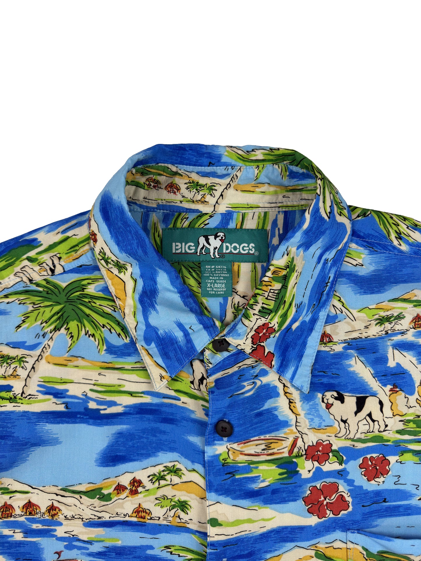 Big Dog Hawaiian Patterned Short Sleeve Shirt