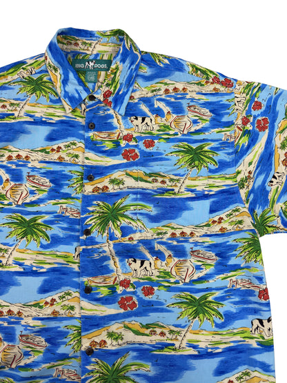 Big Dog Hawaiian Patterned Short Sleeve Shirt