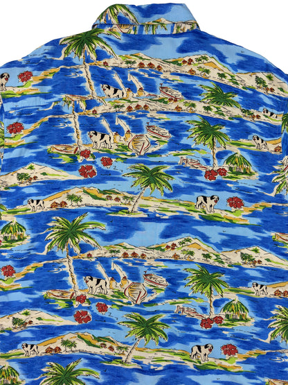 Big Dog Hawaiian Patterned Short Sleeve Shirt