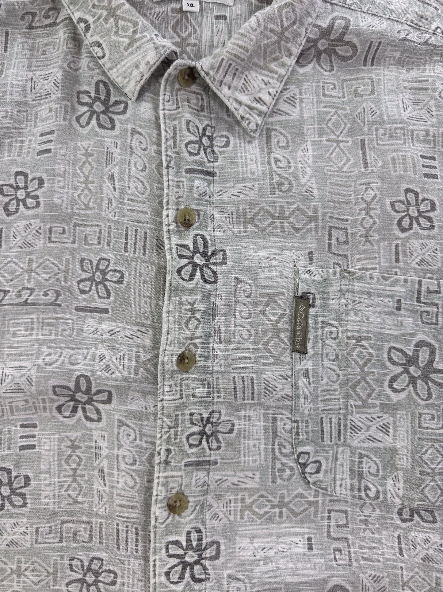 Columbia Grey Patterned Short Sleeve Shirt