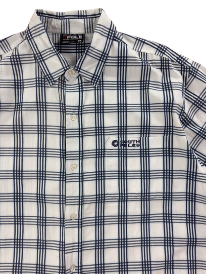 South Pole White and Black Checked Short Sleeve Shirt