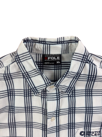South Pole White and Black Checked Short Sleeve Shirt