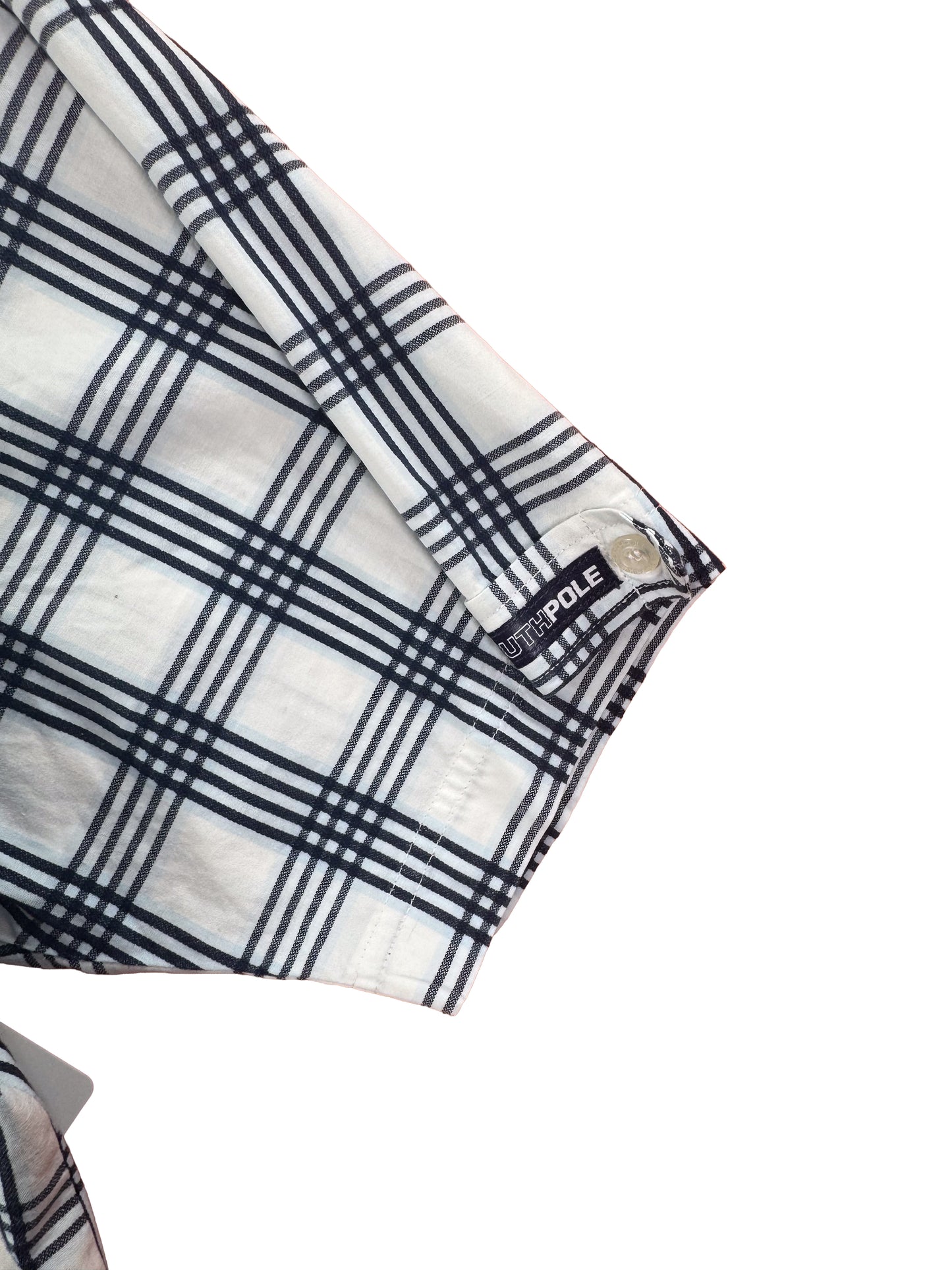 South Pole White and Black Checked Short Sleeve Shirt