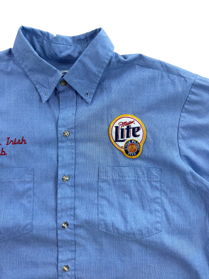 Vintage Miller Lite Beer Dublin's Irish Pub Work Shirt
