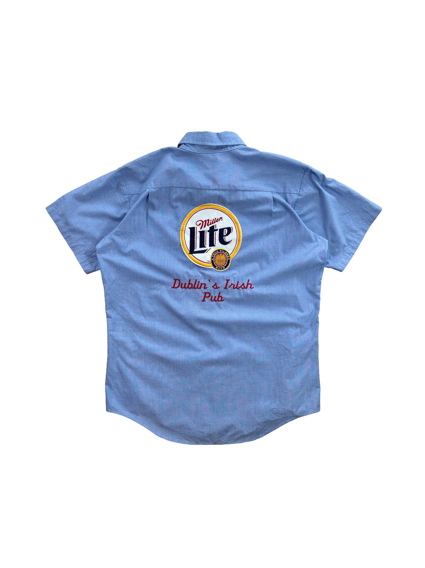 Vintage Miller Lite Beer Dublin's Irish Pub Work Shirt