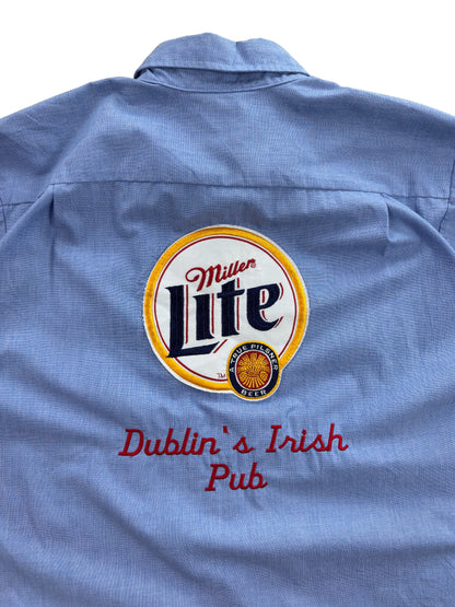 Vintage Miller Lite Beer Dublin's Irish Pub Work Shirt