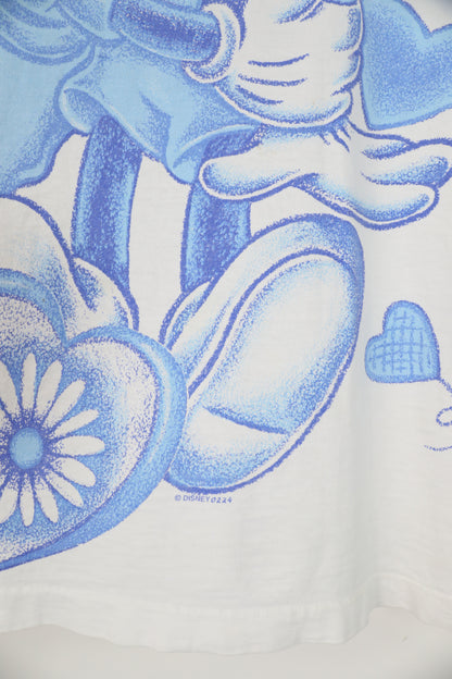 White Disney Mickey and Minnie Cartoon Tee