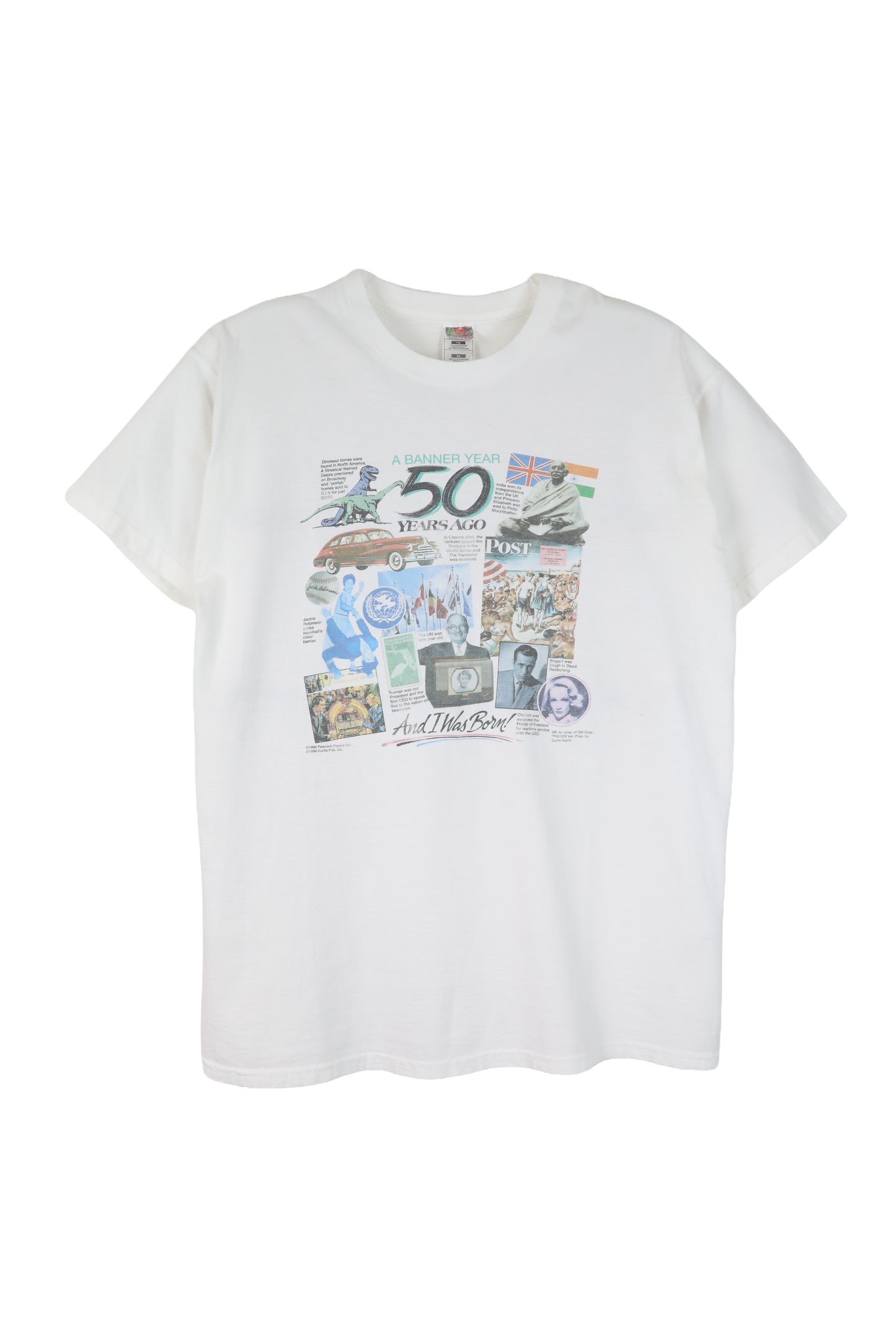 Banner Year 50 White Graphic Tee