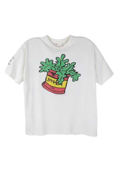 Popeye Spinach White Tee