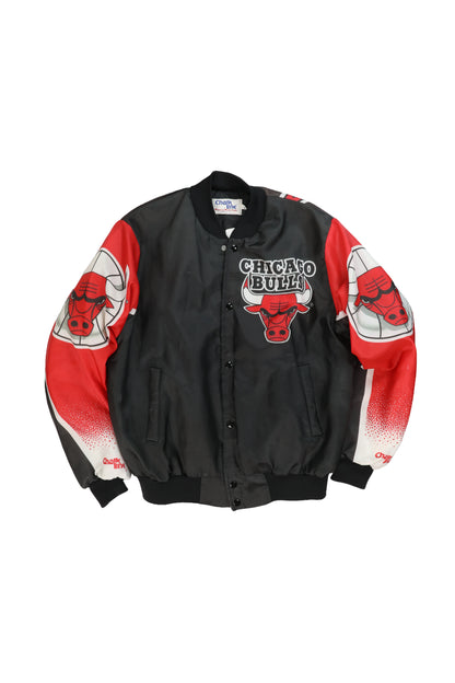 90's Chalk Line Chicago Bulls Satin Bomber Jacket