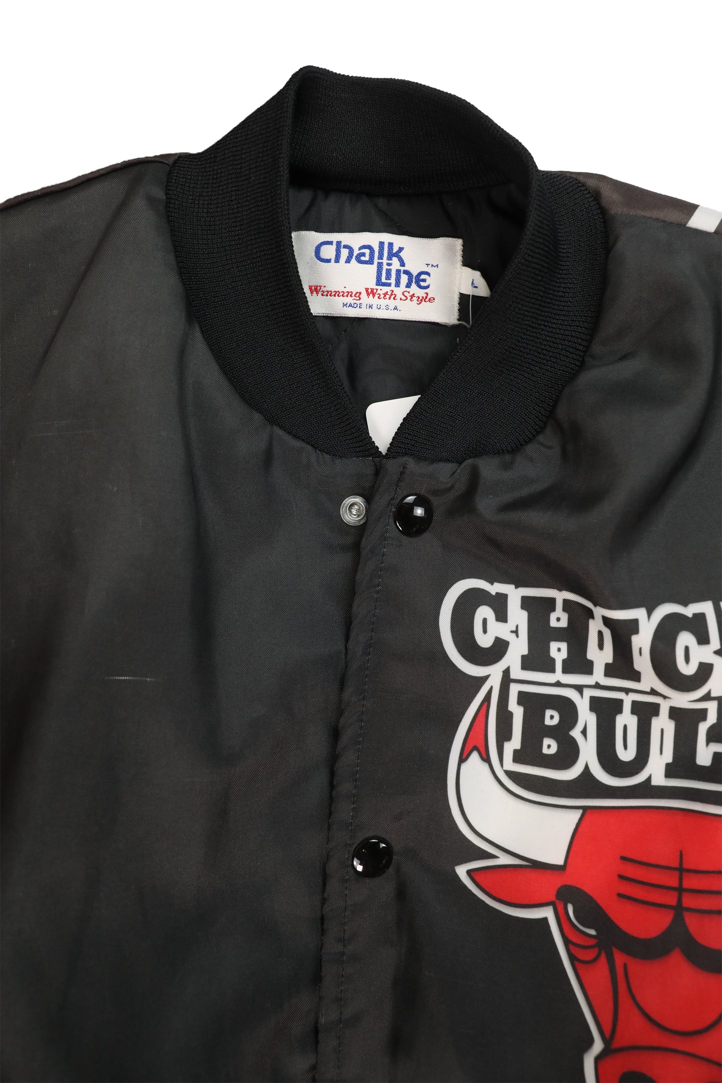 90's Chalk Line Chicago Bulls Satin Bomber Jacket