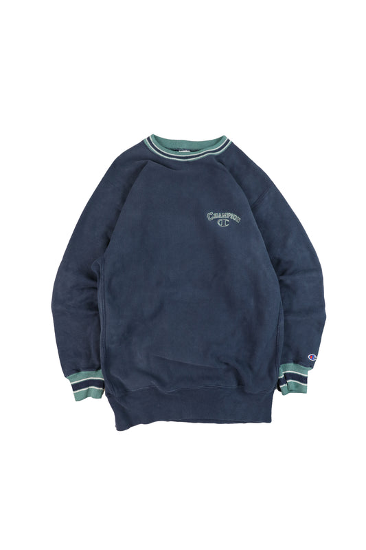 90's Champion Two Tone Navy Reverse Reave Sweater