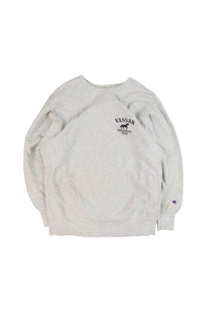 90's Champion Grey Vassar Logo Reverse Reave Sweater