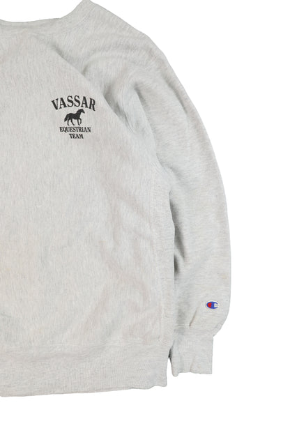 90's Champion Grey Vassar Logo Reverse Reave Sweater
