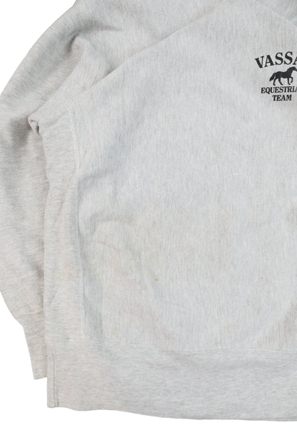 90's Champion Grey Vassar Logo Reverse Reave Sweater