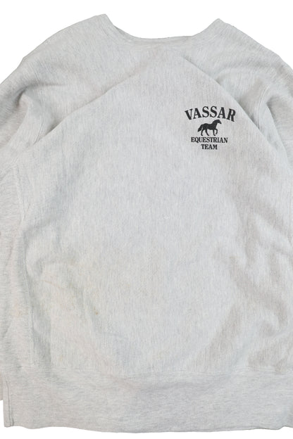 90's Champion Grey Vassar Logo Reverse Reave Sweater