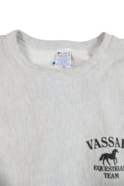 90's Champion Grey Vassar Logo Reverse Reave Sweater