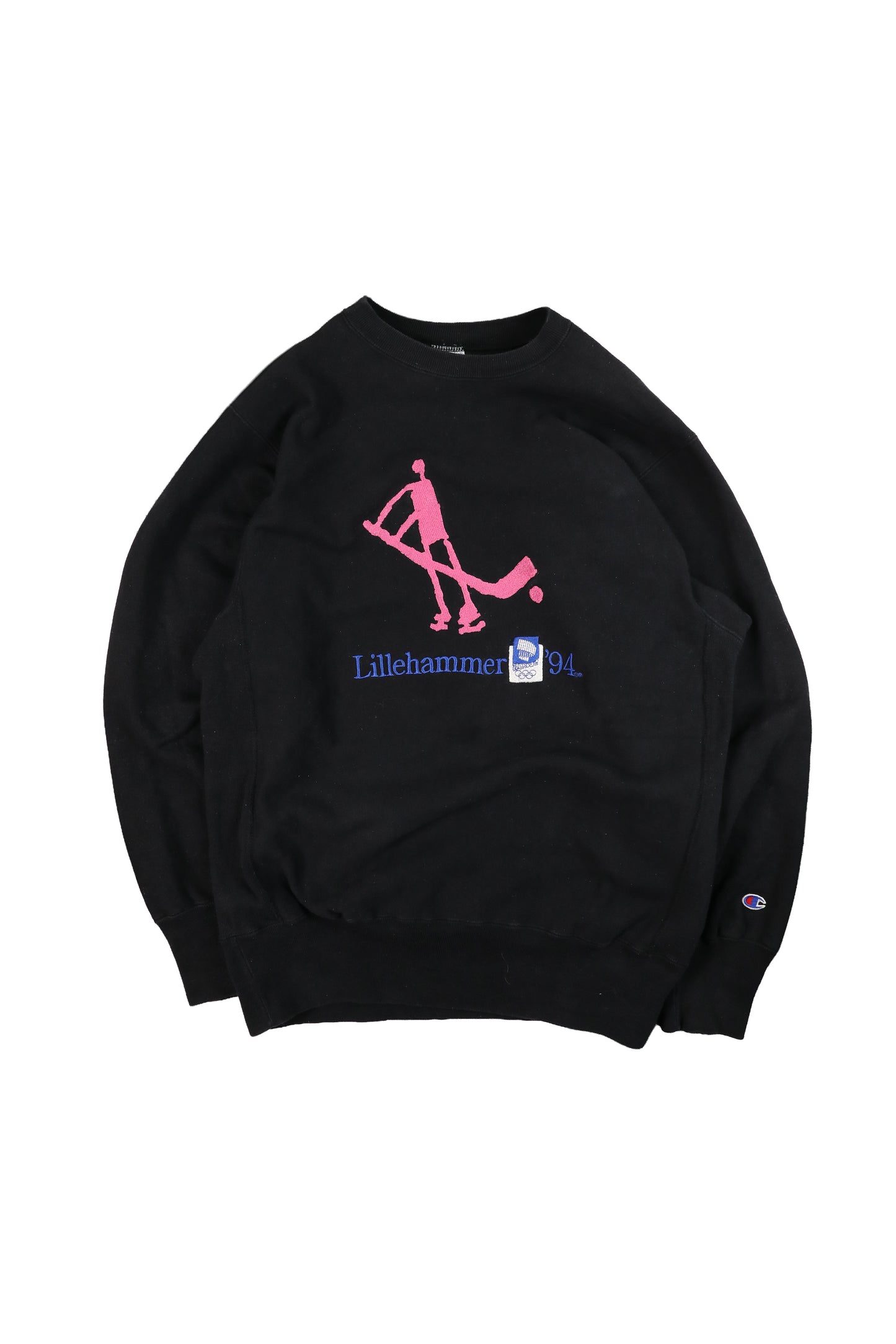 1994 Champion Lillehammer Winter Olympics Hockey Logo Reverse Reave Sweater