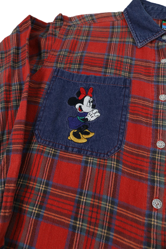 90's Disney Unlimited Mickey Minnie Mouse Embroidery Button Down