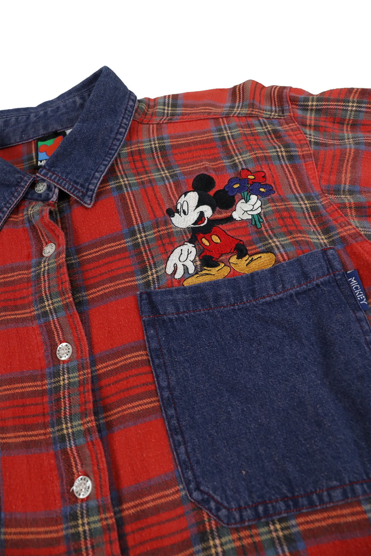 90's Disney Unlimited Mickey Minnie Mouse Embroidery Button Down