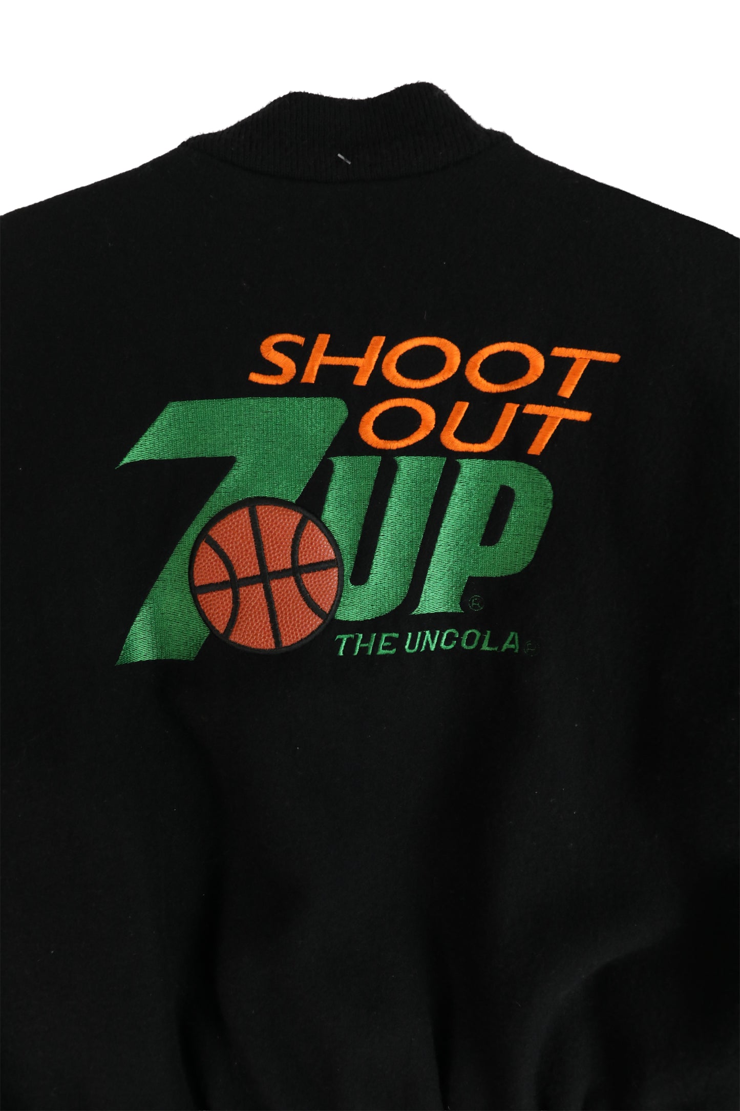 80's 7Up Shootout Wool and Leather Varsity Jacket