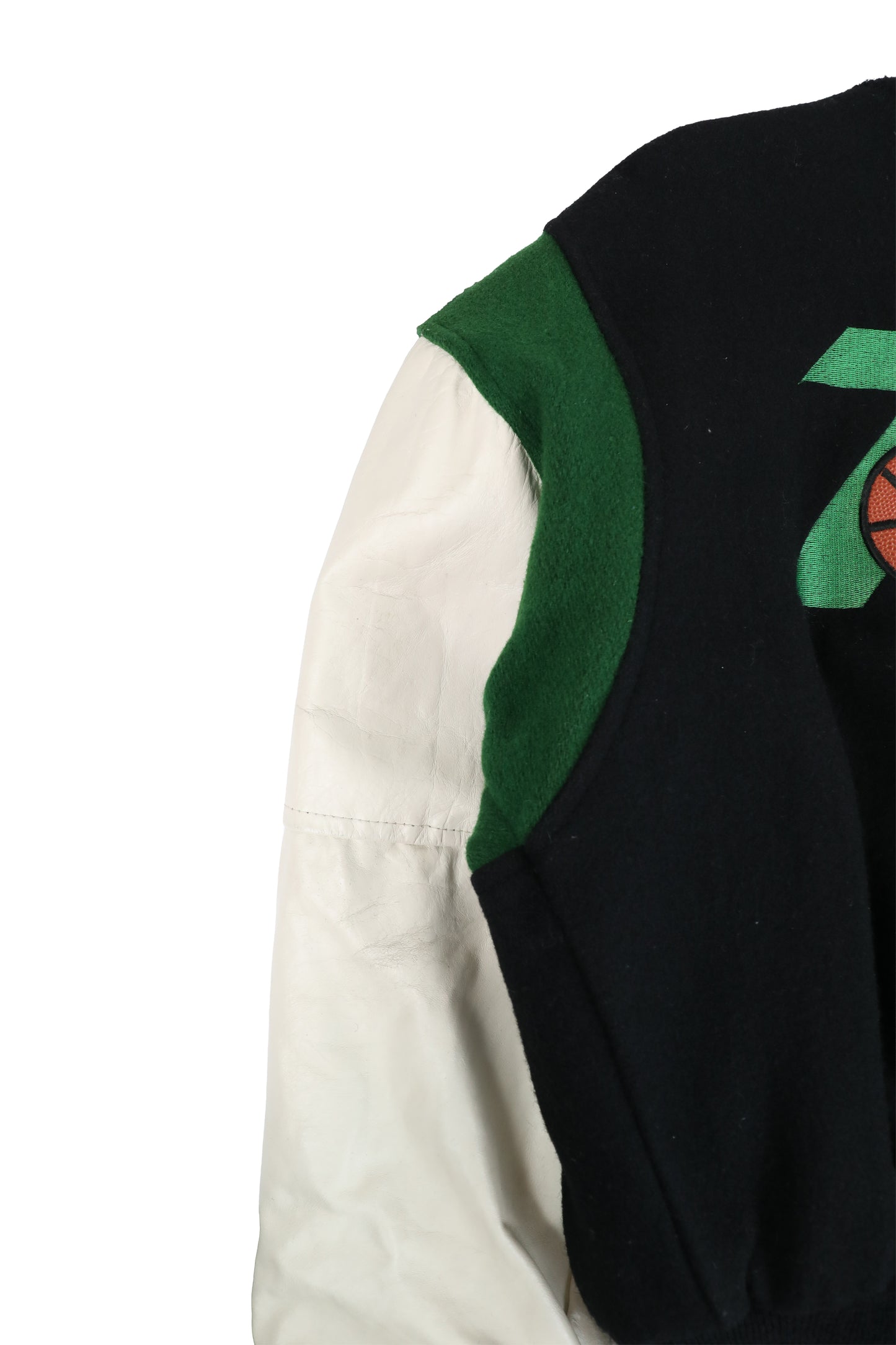 80's 7Up Shootout Wool and Leather Varsity Jacket