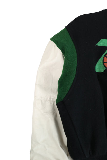 80's 7Up Shootout Wool and Leather Varsity Jacket
