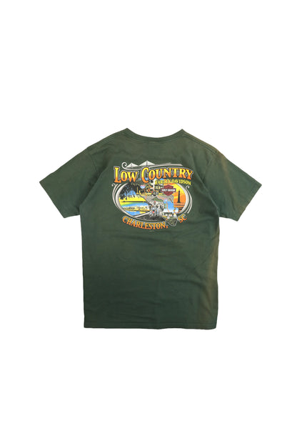 2007 Harley Davidson Green Graphic Tee