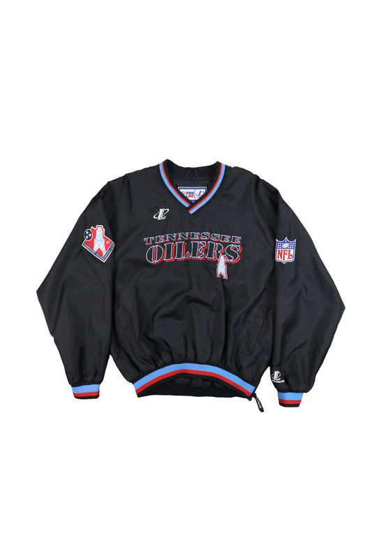 90's Logo Athletic NFL Tennessee Oilers Black Pullover Jacket