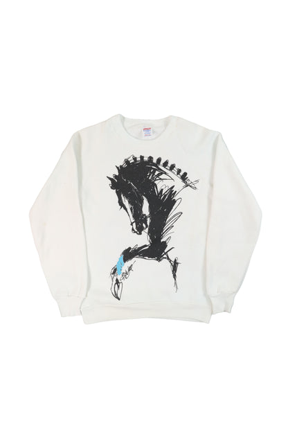 80's B.Wyko Art Horse White Sweater