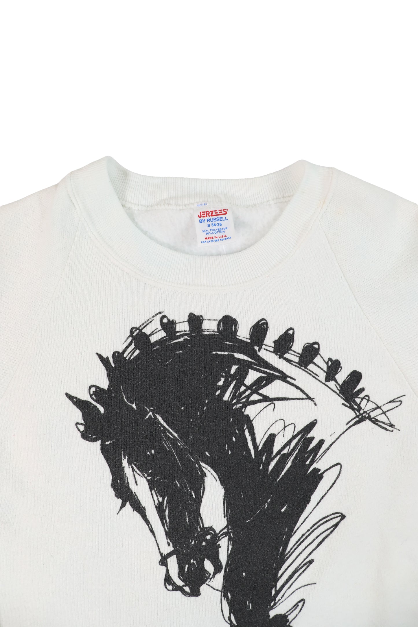 80's B.Wyko Art Horse White Sweater