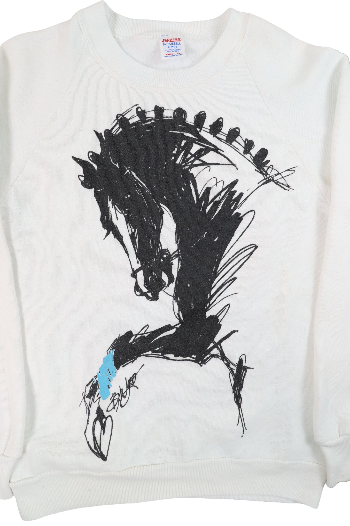 80's B.Wyko Art Horse White Sweater
