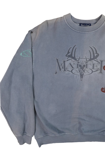 90's River's End Faded Light Blue Graphic Sweater
