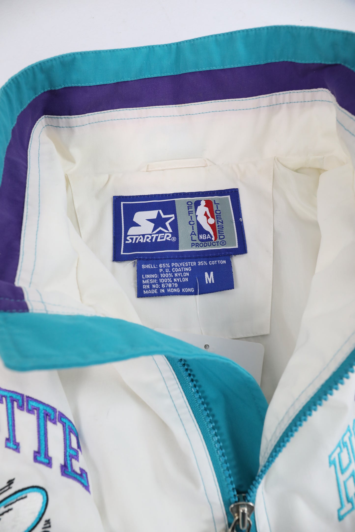 90's Starter Charlotte Hornets Quarter Zip Windbreaker